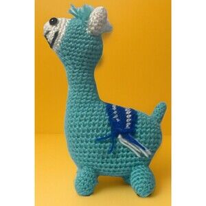 HANDMADE CROCHET Llama plush Toy Craft  Gift animal W/Saddle Blanket! amigurumi